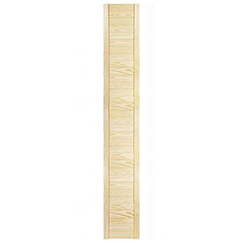 DecoMeister Lamellentür 294x1995 mm Holztür Natur mit geschlossenen Profilbretter für Schränke, Regale, Möbel aus Kiefer Holz unbehandelt einzeln von DecoMeister