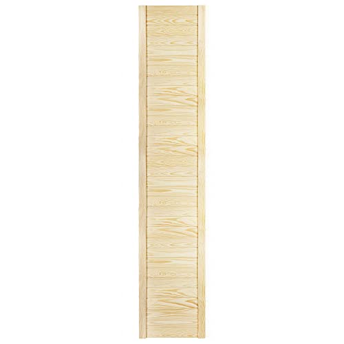 DecoMeister Lamellentür 394x1995 mm Holztür Natur mit geschlossenen Profilbretter für Schränke, Regale, Möbel aus Kiefer Holz unbehandelt einzeln von DecoMeister