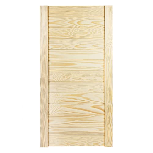 DecoMeister Lamellentür 394x766 mm Holztür Natur mit geschlossenen Profilbretter für Schränke, Regale, Möbel aus Kiefer Holz unbehandelt einzeln von DecoMeister