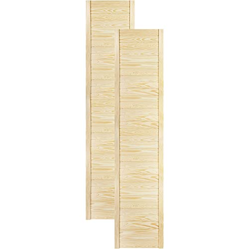 DecoMeister Lamellentür Holztür Natur mit geschlossenen Profilbretter 444x1995 mm für Schränke, Regale, Möbel aus Kiefer Holz unbehandelt 2-er Pack von DecoMeister