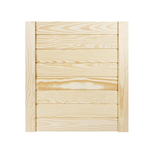 DecoMeister Lamellentür 444x474 mm Holztür Natur mit geschlossenen Profilbretter für Schränke, Regale, Möbel aus Kiefer Holz unbehandelt einzeln von DecoMeister