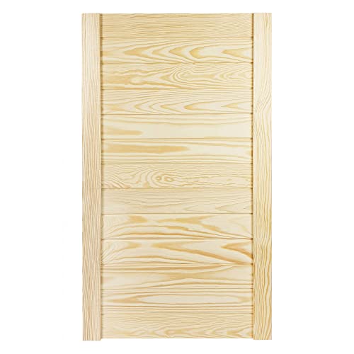 DecoMeister Lamellentür 444x766 mm Holztür Natur mit geschlossenen Profilbretter für Schränke, Regale, Möbel aus Kiefer Holz unbehandelt einzeln von DecoMeister