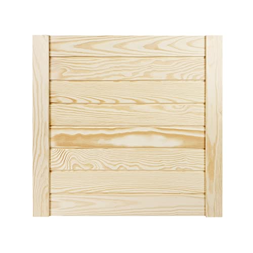 DecoMeister Lamellentür 494x474 mm Holztür Natur mit geschlossenen Profilbretter für Schränke, Regale, Möbel aus Kiefer Holz unbehandelt einzeln von DecoMeister