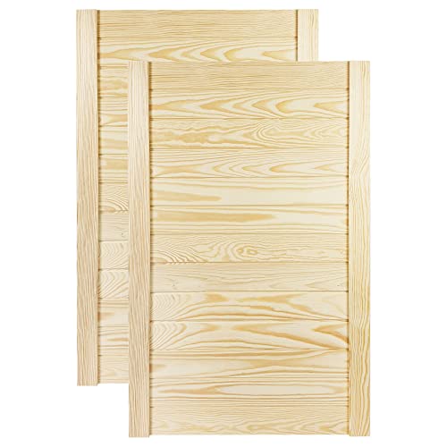 DecoMeister Lamellentür Holztür Natur mit geschlossenen Profilbretter 494x766 mm für Schränke, Regale, Möbel aus Kiefer Holz unbehandelt 2-er Pack von DecoMeister