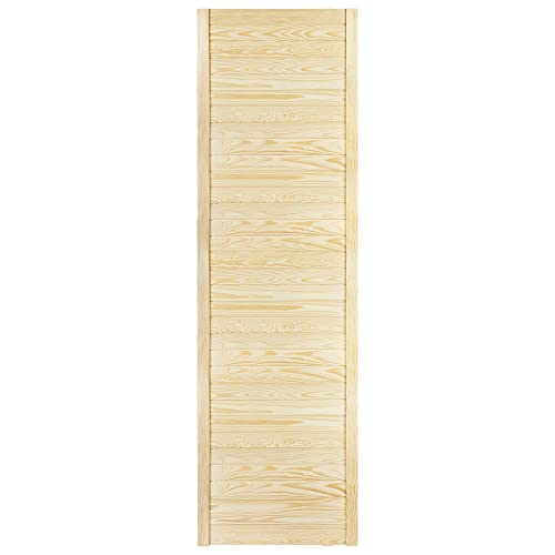 DecoMeister Lamellentür 594x1995 mm Holztür Natur mit geschlossenen Profilbretter für Schränke, Regale, Möbel aus Kiefer Holz unbehandelt einzeln von DecoMeister