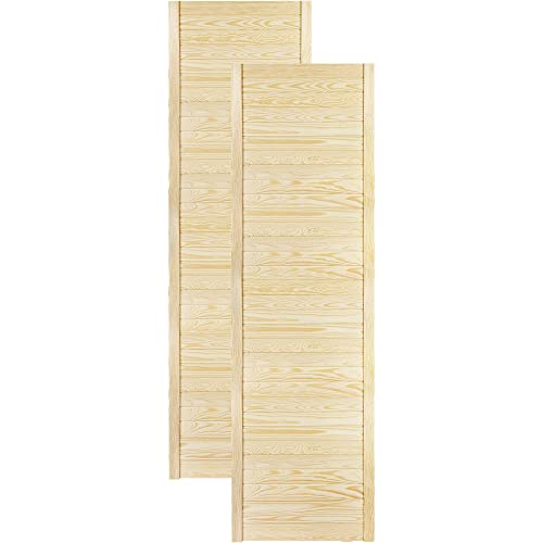 DecoMeister Lamellentür Holztür Natur mit geschlossenen Profilbretter 594x1995 mm für Schränke, Regale, Möbel aus Kiefer Holz unbehandelt 2-er Pack von DecoMeister