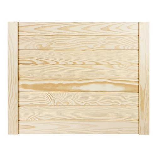 DecoMeister Lamellentür 594x474 mm Holztür Natur mit geschlossenen Profilbretter für Schränke, Regale, Möbel aus Kiefer Holz unbehandelt einzeln von DecoMeister