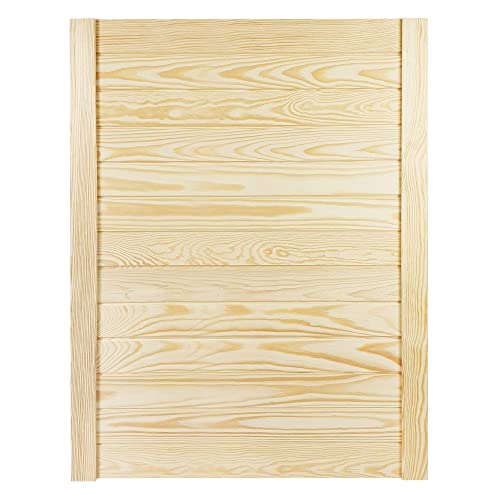 DecoMeister Lamellentür 594x766 mm Holztür Natur mit geschlossenen Profilbretter für Schränke, Regale, Möbel aus Kiefer Holz unbehandelt einzeln von DecoMeister