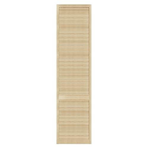 DecoMeister Lamellentüren aus Holz 594x2422 mm Massivholz Lamellentür Holztür Schranktür mit offenen Lamellen für Kleiderschrank Möbelfronten Einzeln von DecoMeister