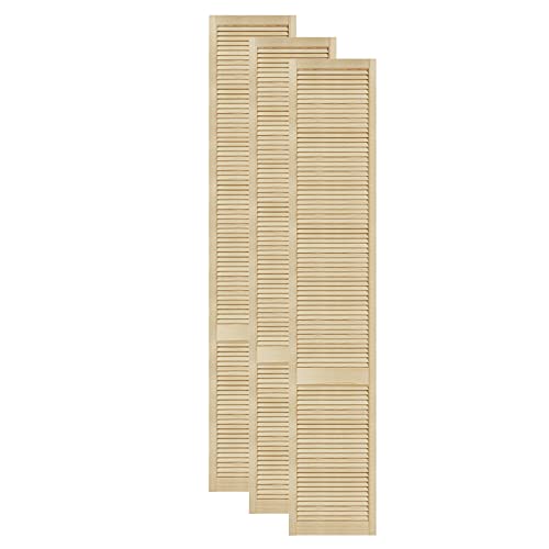 DecoMeister Lamellentüren aus Holz Massivholz Lamellentür Holztür Schranktür mit offenen Lamellen für Kleiderschrank Möbelfronten 444x2422 mm 3-er Pack von DecoMeister