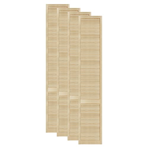 DecoMeister Lamellentüren aus Holz Massivholz Lamellentür Holztür Schranktür mit offenen Lamellen für Kleiderschrank Möbelfronten 444x2422 mm 4-er Pack von DecoMeister