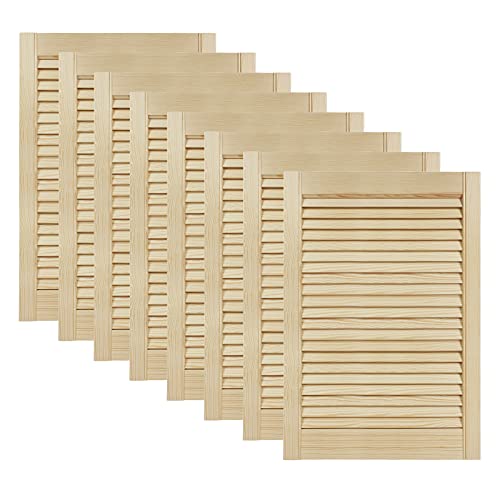 DecoMeister Lamellentüren aus Holz Massivholz Lamellentür Holztür Schranktür mit offenen Lamellen für Kleiderschrank Möbelfronten 494x720 mm 8-er Pack von DecoMeister