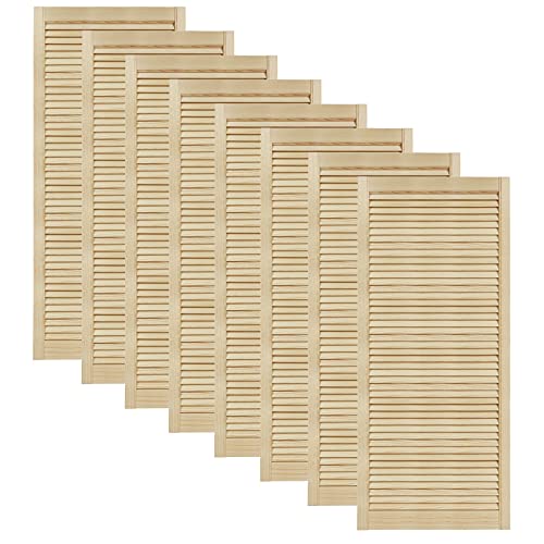 DecoMeister Lamellentüren aus Holz Massivholz Lamellentür Holztür Schranktür mit offenen Lamellen für Kleiderschrank Möbelfronten 594x1406 mm 8-er Pack von DecoMeister