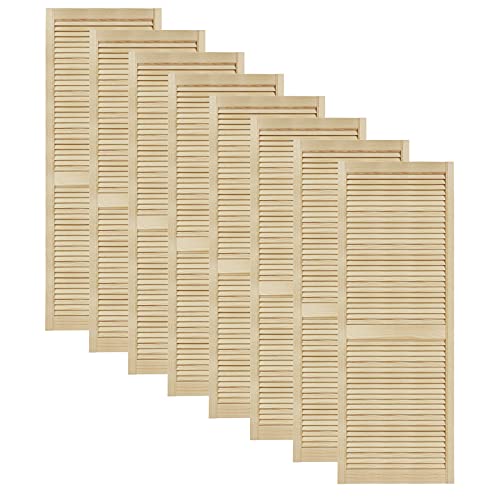 DecoMeister Lamellentüren aus Holz Massivholz Lamellentür Holztür Schranktür mit offenen Lamellen für Kleiderschrank Möbelfronten 594x1700 mm 8-er Pack von DecoMeister