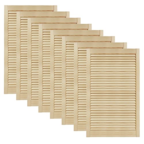 DecoMeister Lamellentüren aus Holz Massivholz Lamellentür Holztür Schranktür mit offenen Lamellen für Kleiderschrank Möbelfronten 594x993 mm 8-er Pack von DecoMeister