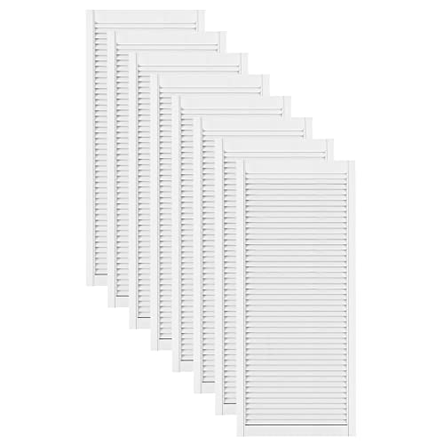 Lamellentüren Holz 8er Pack 594x1406 mm | Holztür aus massiver Kiefer mit MDF Lamellen | Möbelfronten für kreative Renovierung | Lamellentür für Garderobe, Küche oder Wohnzimmer | Weiß lackiert Lamellentüren Holz 8er Pack 594x1406 mm | Holztür aus massiver Kiefer mit MDF Lamellen | Möbelfronten für kreative Renovierung | Lamellentür für Garderobe, Küche oder Wohnzimmer | Weiß lackiert von DecoMeister