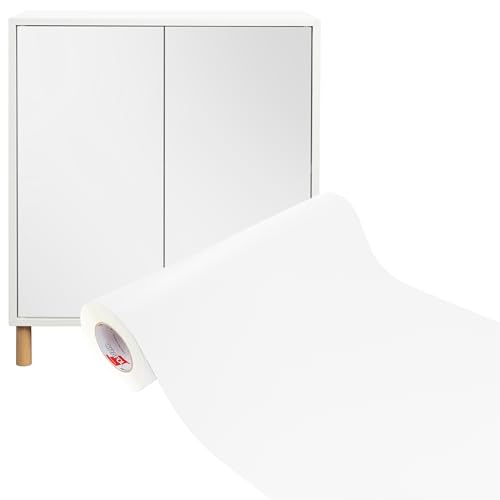 DecoMeister Möbelfolie selbstklebend 63x5000 cm | Einfarbig Klebefolie für Möbel | Klebefolie Möbel - einfache Anwendung, ideal für die Renovierung von Küche oder Bad | Möbelfolie | Weiß Matt von DecoMeister