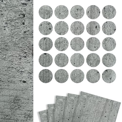 DecoMeister Möbelkappe Selbstklebende Abdeckkappen für Möbel Möbelpflaster Aufkleber Klebepunkte Bohrloch Abdeckung Schraubenabdeckung Ø 14mm Durchmesser à 125 Stück Beton Grau von DecoMeister