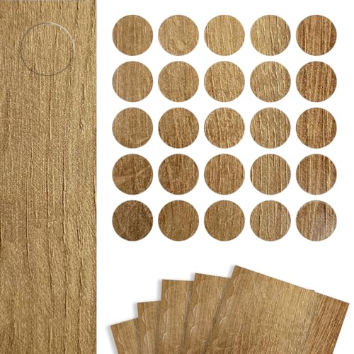 DecoMeister Möbelkappe Selbstklebende Abdeckkappen für Möbel Möbelpflaster Aufkleber Klebepunkte Bohrloch Abdeckung Schraubenabdeckung Ø 14mm Durchmesser à 125 Stück Eiche Riva von DecoMeister