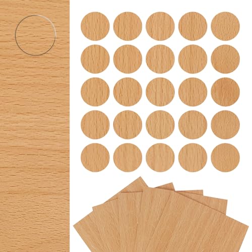 DecoMeister Möbelkappe Selbstklebende Abdeckkappen für Möbel Möbelpflaster Aufkleber Klebepunkte Bohrloch Abdeckung Schraubenabdeckung Ø 14mm Durchmesser à 125 Stück Helle Buche von DecoMeister