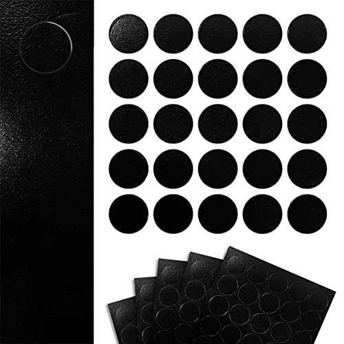 DecoMeister Möbelkappe Selbstklebende Abdeckkappen für Möbel Möbelpflaster Aufkleber Klebepunkte Bohrloch Abdeckung Schraubenabdeckung Ø 14mm Durchmesser à 125 Stück Schwarz Matt von DecoMeister