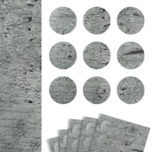 DecoMeister Möbelkappe Selbstklebende Abdeckkappen für Möbel Möbelpflaster Aufkleber Klebepunkte Bohrloch Abdeckung Schraubenabdeckung Ø 20mm Durchmesser à 45 Stück Beton Grau von DecoMeister