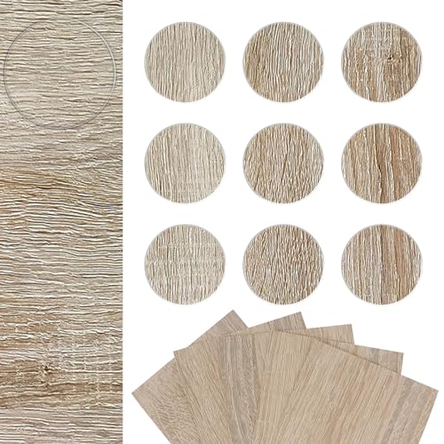 DecoMeister Möbelkappe Selbstklebende Abdeckkappen für Möbel Möbelpflaster Aufkleber Klebepunkte Bohrloch Abdeckung Schraubenabdeckung Ø 20mm Durchmesser à 45 Stück Sonoma Eiche von DecoMeister