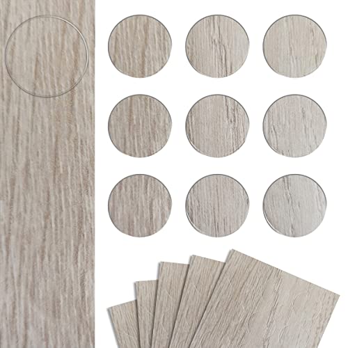DecoMeister Möbelkappe Selbstklebende Abdeckkappen für Möbel Möbelpflaster Aufkleber Klebepunkte Bohrloch Abdeckung Schraubenabdeckung Ø 20mm Durchmesser à 45 Stück Weiße Wilton Eiche von DecoMeister