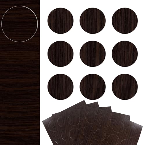 DecoMeister Möbelkappe Selbstklebende Abdeckkappen für Möbel Möbelpflaster Aufkleber Klebepunkte Bohrloch Abdeckung Schraubenabdeckung Ø 20mm Durchmesser à 45 Stück Wenge von DecoMeister