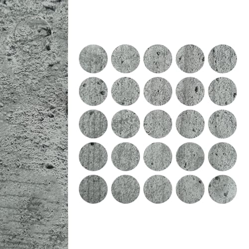 DecoMeister Selbstklebende Abdeckkappen für Möbel Möbelpflaster Aufkleber Klebepunkte Bohrloch Abdeckung Schraubenabdeckung Ø 14mm Durchmesser à 25 Stück Beton Grau von DecoMeister