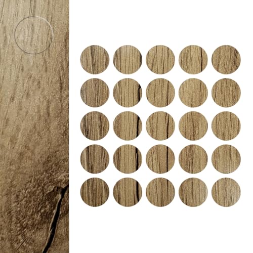 DecoMeister Selbstklebende Abdeckkappen für Möbel Möbelpflaster Aufkleber Klebepunkte Bohrloch Abdeckung Schraubenabdeckung Ø 14mm Durchmesser à 25 Stück Eiche Grand Natural von DecoMeister