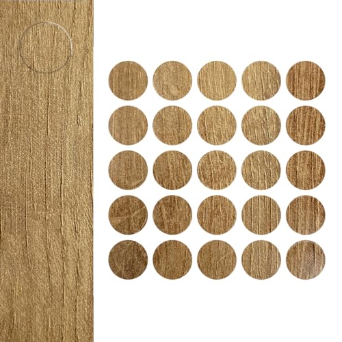 DecoMeister Selbstklebende Abdeckkappen für Möbel Möbelpflaster Aufkleber Klebepunkte Bohrloch Abdeckung Schraubenabdeckung Ø 14mm Durchmesser à 25 Stück Eiche Riva von DecoMeister