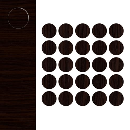 DecoMeister Selbstklebende Abdeckkappen für Möbel Möbelpflaster Aufkleber Klebepunkte Bohrloch Abdeckung Schraubenabdeckung Ø 14mm Durchmesser à 25 Stück Wenge von DecoMeister