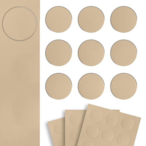 DecoMeister Selbstklebende Abdeckkappen für Möbel Möbelpflaster Aufkleber Klebepunkte Bohrloch Abdeckung Schraubenabdeckung Ø 20mm Durchmesser à 27 Stück Beige von DecoMeister