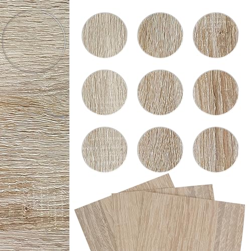 Selbstklebende Abdeckkappen Ø20mm 27 Stück | Schraubenabdeckung aus Melaminfolie | Schraubenloch Aufkleber für Möbelbau | Klebepunkte Möbel zur unauffälligen Abdeckung | Sonoma Eiche von DecoMeister
