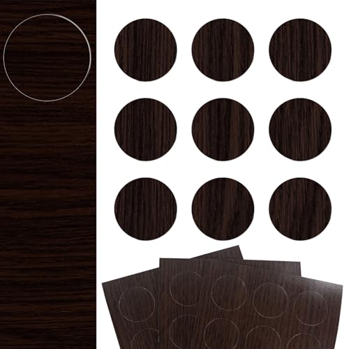 DecoMeister Selbstklebende Abdeckkappen für Möbel Möbelpflaster Aufkleber Klebepunkte Bohrloch Abdeckung Schraubenabdeckung Ø 20mm Durchmesser à 27 Stück Wenge von DecoMeister
