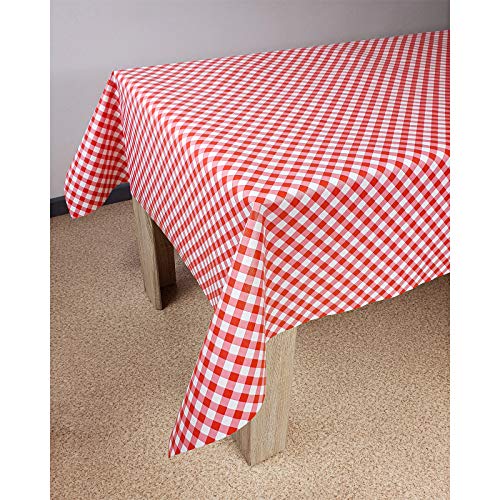 DecoMeister Wachstuch Tischdecke Tischbelag Tischabdeckung abwaschbar Tischtuch Tischfolie Tischplattenschutz Vinyl-Tischdecke Küche Esszimmer Küchentisch 140x210 cm Rot kariert von DecoMeister