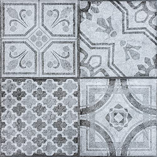 Decomeister Selbstklebende Bodenfliesen Kunststoff Fliesen Vinyl-Fliesen Bodenbelag 10m² – 110 Stück á 30,5 x 30,5 cm Marokkanisches Muster Moroccan Style von DecoMeister
