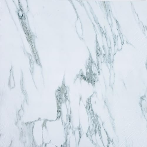 Decomeister Selbstklebende Bodenfliesen Kunststoff Fliesen Vinyl-Fliesen Klebefliesen Dekorfliesen mit Kleber Bodenbelag 1m² – 11 Stück á 30,5 x 30,5 cm Edel Marmor Marmoroptik Premium Marble von DecoMeister
