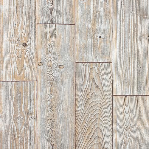 Decomeister Selbstklebende Bodenfliesen Kunststoff Fliesen Vinyl-Fliesen Klebefliesen Dekorfliesen mit Kleber Bodenbelag 2m² – 22 Stück á 30,5 x 30,5 cm Rustikal Eiche Holzoptik Rustic Oak von DecoMeister