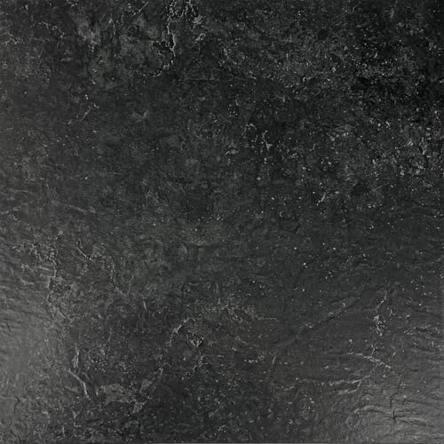 Decomeister Selbstklebende Bodenfliesen Kunststoff Fliesen Vinyl-Fliesen Klebefliesen Dekorfliesen mit Kleber Bodenbelag 1m² – 11 Stück á 30,5 x 30,5 cm Beton Dunkel von DecoMeister