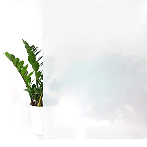 Fensterfolie Blickdicht Selbstklebend 90x240 cm | Klebefolie Fenster Sichtschutz mit Dekor-Effekt | Sichtschutzfolie Fenster Lichtdurchlass für mehr Privatsphäre im Bad oder Büro | Milchglas von DecoMeister