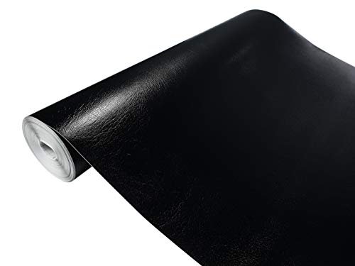 Klebefolie Möbel 90x990 cm | Möbelfolie selbstklebend in Lederoptik | Folie für Möbel zur einfachen Renovierung von Türen, Tischen und Regalen | Klebefolie dekorativ und abwaschbar | Leder Schwarz Klebefolie Möbel 90x990 cm | Möbelfolie selbstklebend in Lederoptik | Folie für Möbel zur einfachen Renovierung von Türen, Tischen und Regalen | Klebefolie dekorativ und abwaschbar | Leder Schwarz von DecoMeister