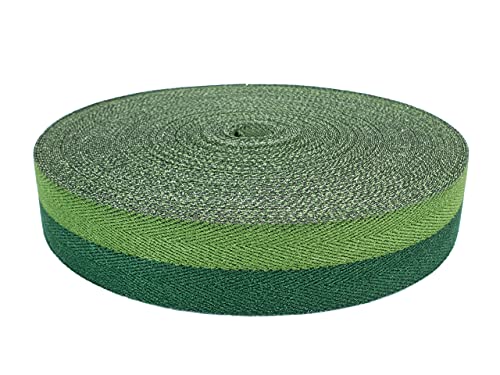 DecoMeister Teppicheinfassband Abschlussband Einfassband Klebeband zum Aufbügeln Klebe Saumband Fischgrätmuster Zweifarbig Teppich Polstermöbel Autopolsterung 40mm Breite x 2000cm Gras - Grün von DecoMeister