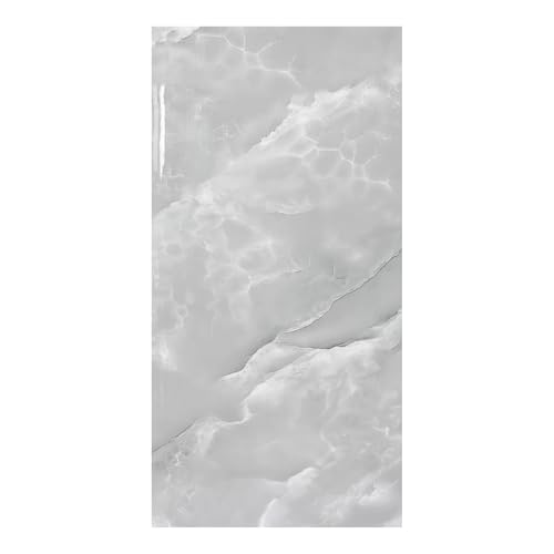 Wandpaneele selbstklebend 60x30 cm 1 Stück | Fliesenaufkleber aus Hochglanz-PVC mit einfacher Nassmontage | Klebefliesen für Wandverkleidung in Innenräumen | Wandaufkleber | Marmor Grau von DecoMeister