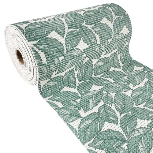 Weichschaummatte Bad 200x65 cm | Badematte aus weichem, atmungsaktivem PVC | Antirutschmatte Bad für Innen- und Außenbereiche | Badteppich Weichschaum mit sicherem Halt auch bei Nässe | Tropisch Grün von DecoMeister