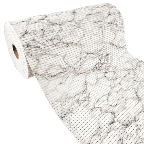 Weichschaummatte Bad 450x65 cm | Badematte aus weichem, atmungsaktivem PVC | Antirutschmatte Bad für Innen- und Außenbereiche | Badteppich Weichschaum mit sicherem Halt auch bei Nässe | Grauer Marmor von DecoMeister