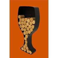 Dekomil Weinkorkenhalter | A-Z | Weinglasform | Dekorativer Wand Kunst Korkenhalter Dekor | Weinglas Form von DecoMil