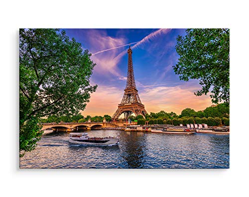 DecoNest - Bild auf Leinwand gedruckt - Eiffelturm - 40X30 cm Malerei für Wohnzimmer, Schlafzimmer, Küche - CANVAS von DecoNest