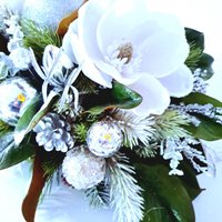 Magnolie Weihnachtsgesteck - Xl Tischgesteck Für Den Winter Rustikales Weihnachtsdekor Elegantes Handgemachter von DecoPalFloral